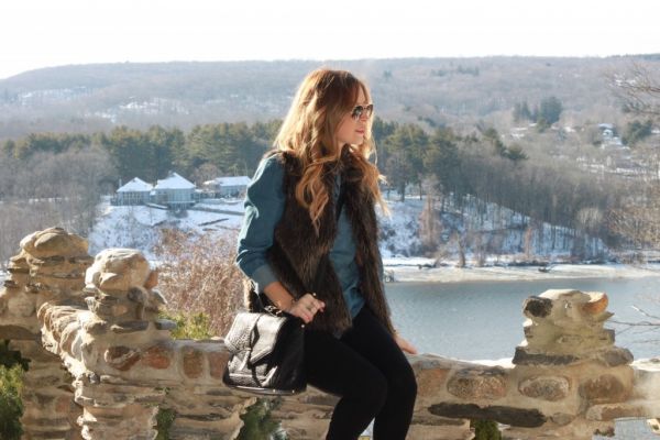 Fur Vest & Denim