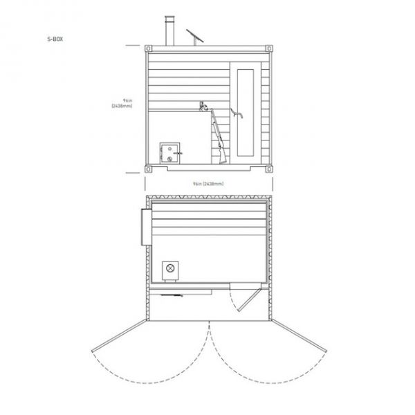 Traditional Wood Sauna Box by Castor (1)