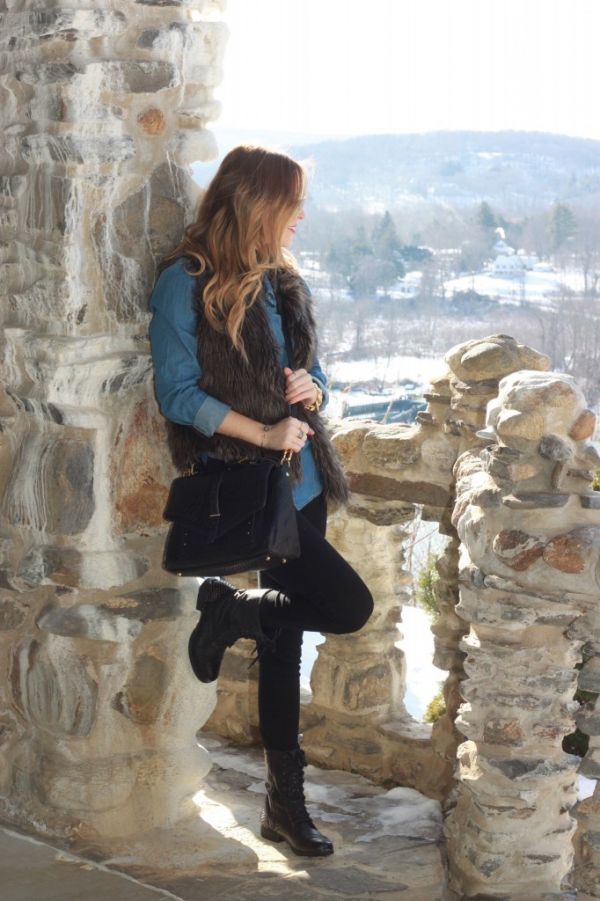 Fur Vest & Denim