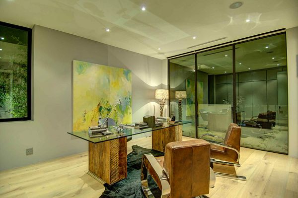 Office Transparence Private House With a Stylish Interior in L.A. and a Breathtaking View Over the City