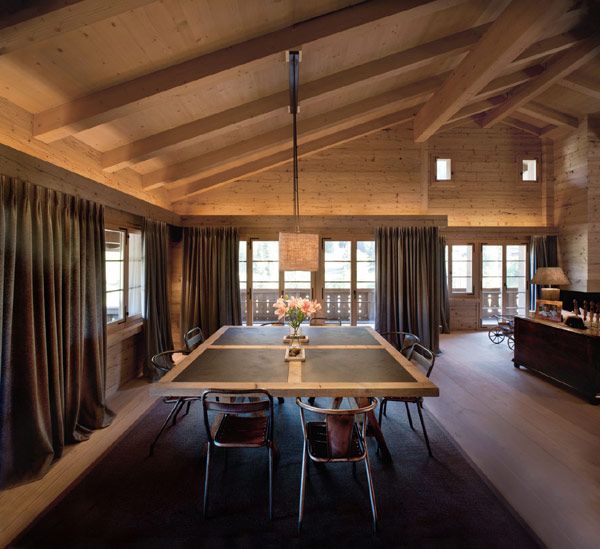 interior modern chalet Soft Textures and Clean Lines: Chalet Gstaad in the Swiss Alps