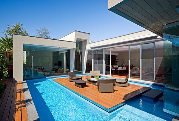 Swimming Pool And Wooden Dock Gorgeous Contemporary Home Inspired By The Summer